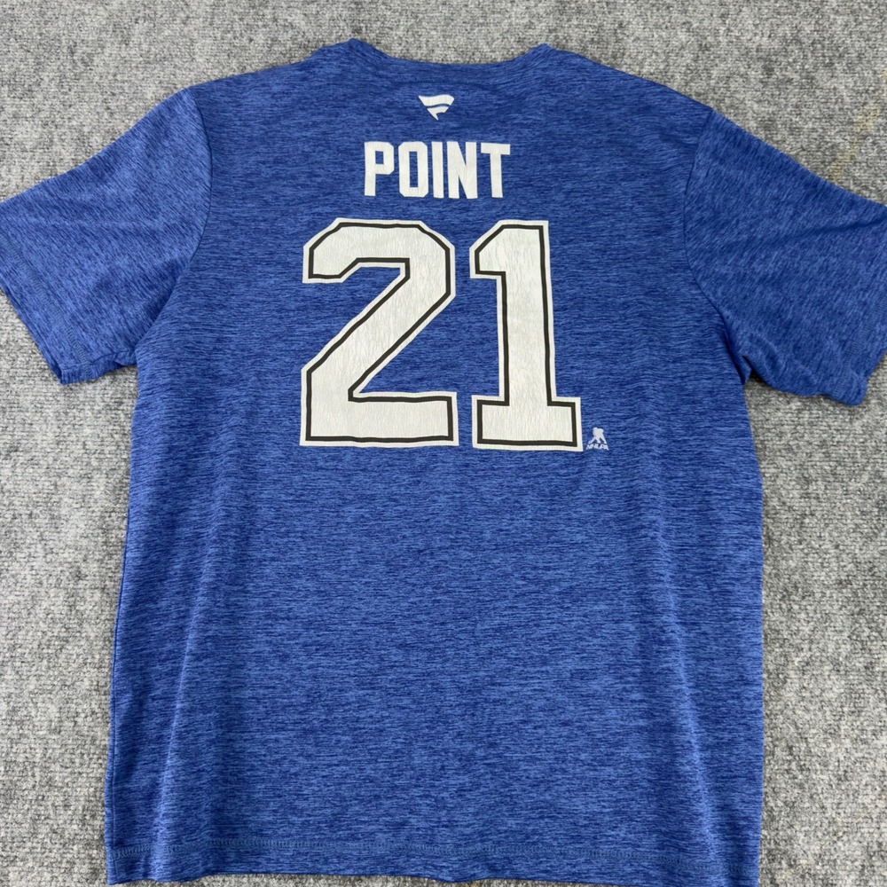 Fanatics NHL Tampa Bay Lightning Brayden Point 21 Graphic Shirt Blue Size L